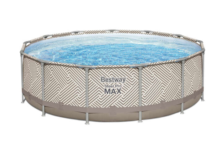 Bestway Komplett Set Pro MAX™ Frame Pool Op Art-Design rund 396 x 107 cm